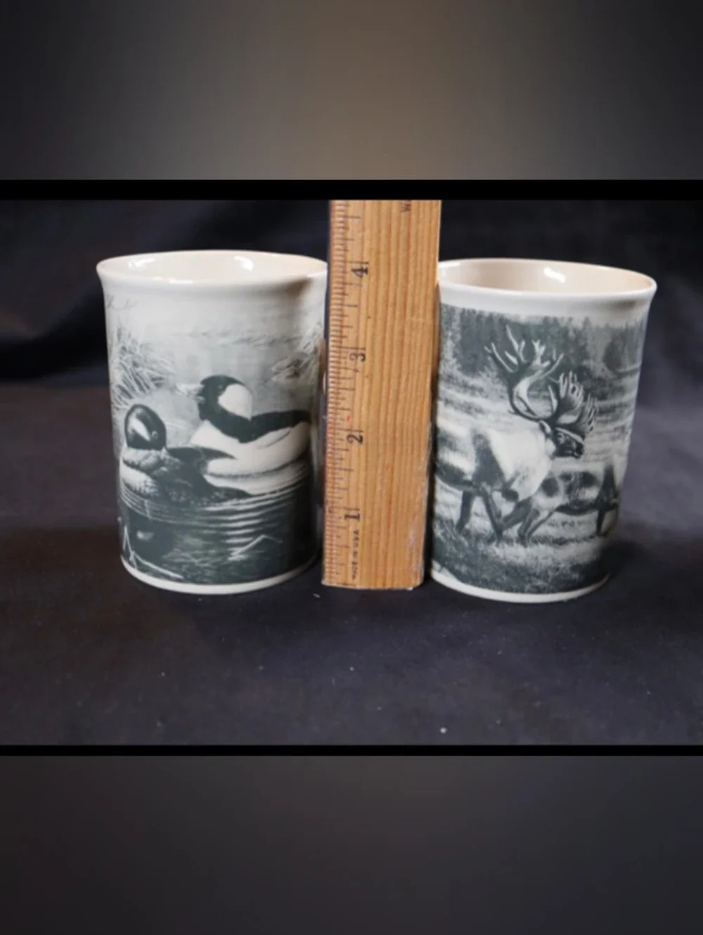 Vintage Field & Stream Collectible Coffee Mugs Set of 3 with Caribou & Ducks